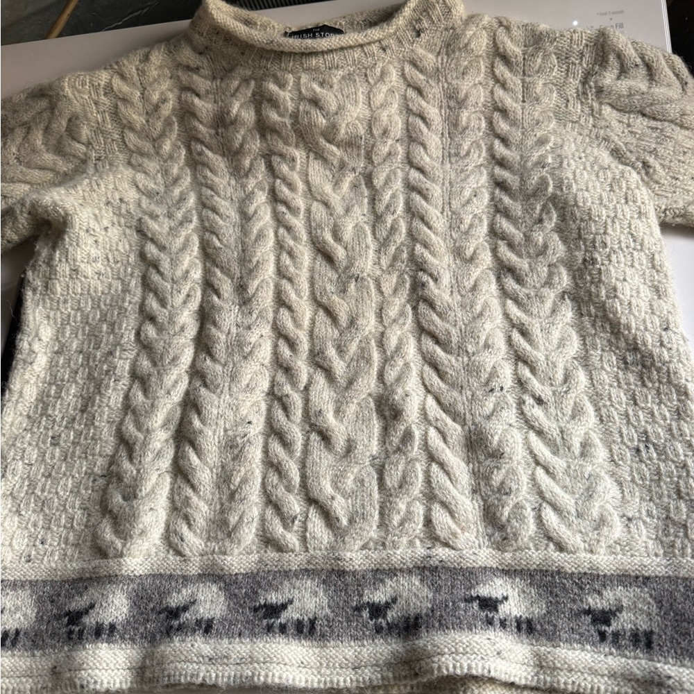 Women's Cream Cable Knit Sweater